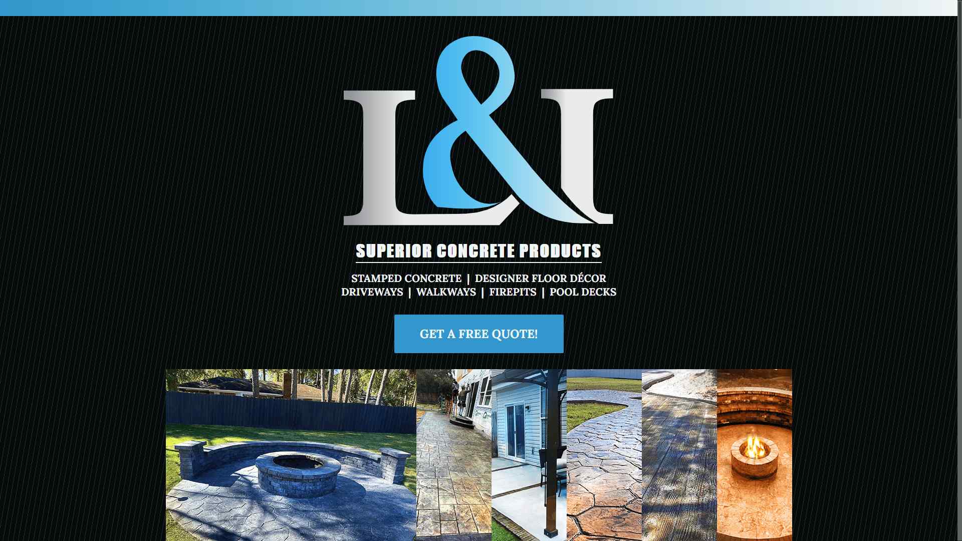 Stamped Concrete Business – One Page Website on Desktop