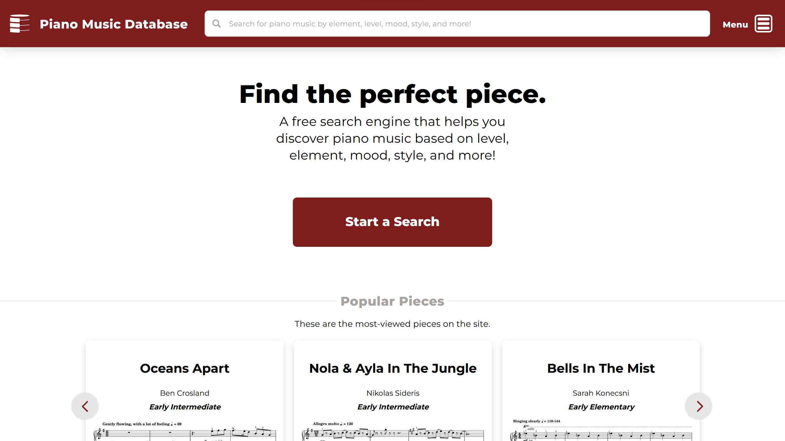 Piano Music Database - Home Page