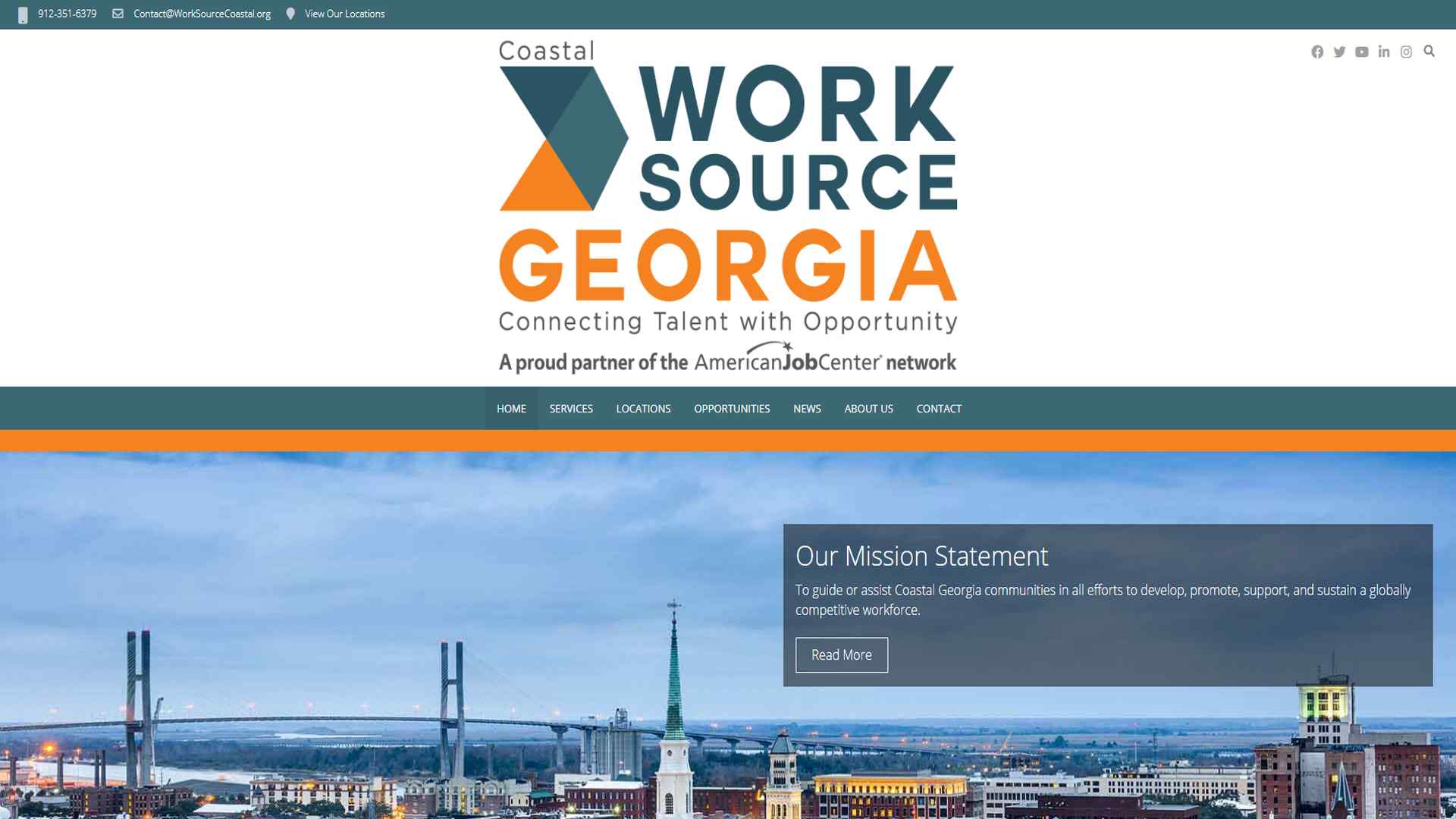 WorkSource Coastal – Website Homepage Screenshot